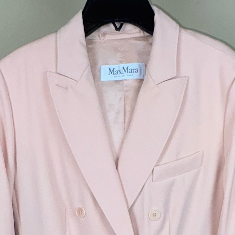 Maxmara Peach Double Breasted Button Front Virgin… - image 2